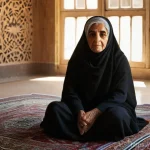 이란의 영화 산업 - **Prompt:** A poignant scene depicting an elderly Iranian woman, dressed in a traditional yet humble...