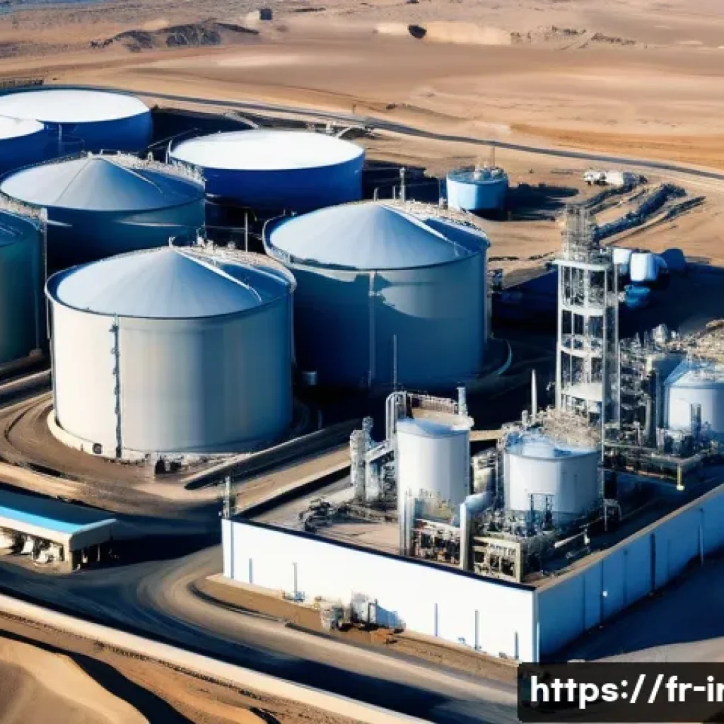 이란의 천연가스 자원 - A detailed aerial view of a sprawling natural gas extraction and processing facility located in sout...
